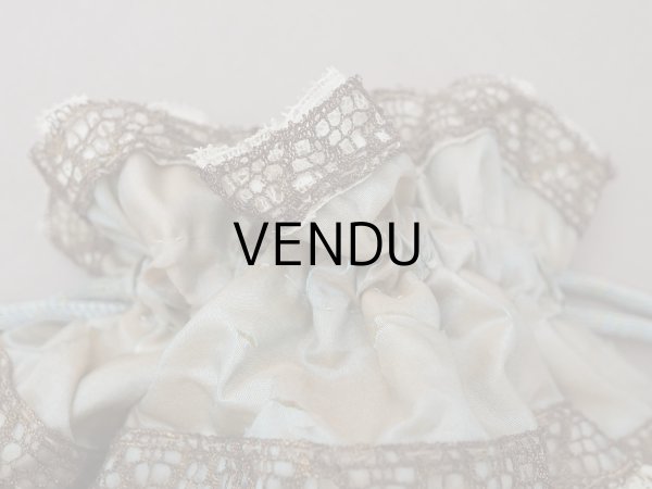 画像8: アンティーク ミラー付 舞踏会用 オモニエール 薔薇のロココモチーフ付 サフィレットブルー (8)