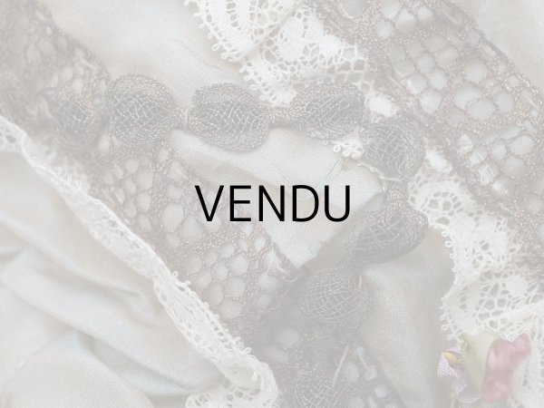 画像18: アンティーク ミラー付 舞踏会用 オモニエール 薔薇のロココモチーフ付 サフィレットブルー (18)