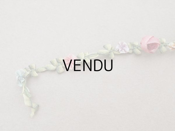 画像5: 【セール対象外】【クーポン対象外】アンティーク シルク製 薔薇のロココトリム 6色 55cm ローズピンク＆スモーキーブルー ロココリボン  (5)