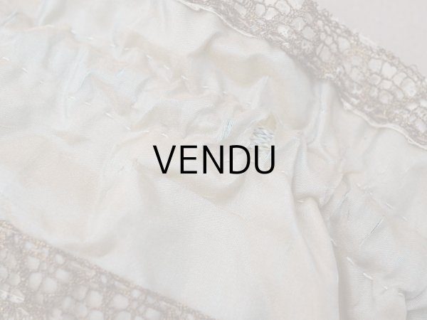 画像17: アンティーク ミラー付 舞踏会用 オモニエール 薔薇のロココモチーフ付 サフィレットブルー (17)