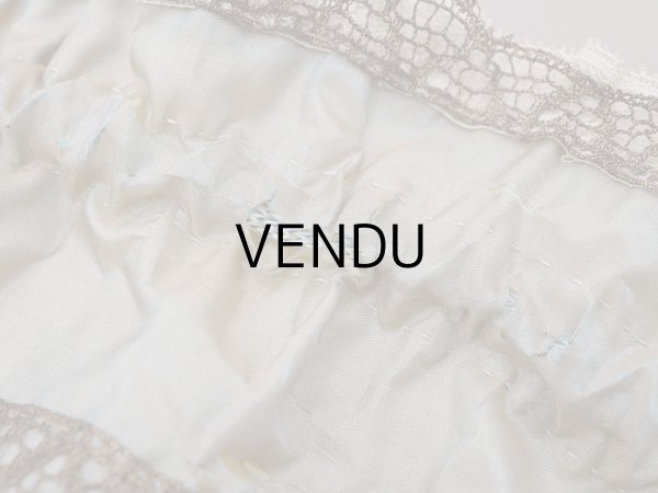 画像14: アンティーク ミラー付 舞踏会用 オモニエール 薔薇のロココモチーフ付 サフィレットブルー (14)