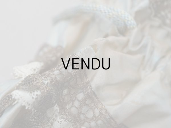 画像19: アンティーク ミラー付 舞踏会用 オモニエール 薔薇のロココモチーフ付 サフィレットブルー (19)