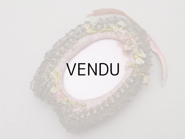 画像5: ＊蚤の市＊アンティーク フォトフレーム ロココモチーフ付き シルク製  (5)