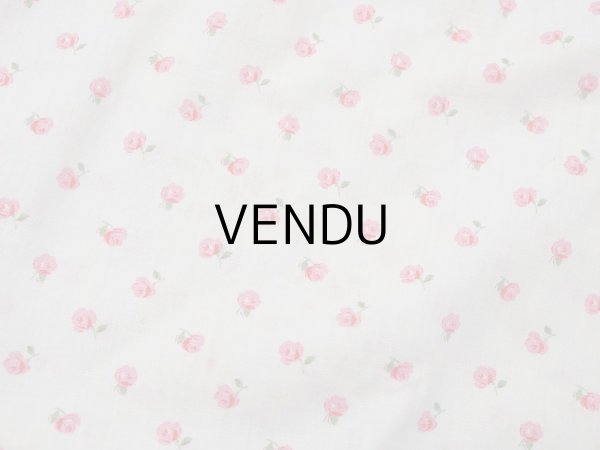 画像4: アンティーク ピンクの薔薇模様 コットン製 エプロン ファブリック  (4)