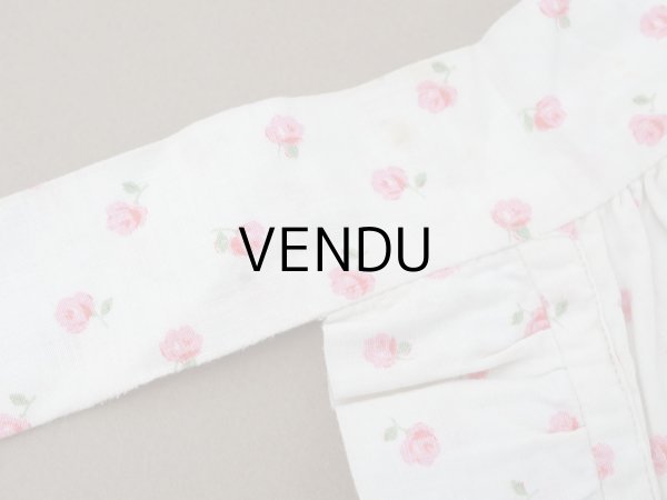 画像9: アンティーク ピンクの薔薇模様 コットン製 エプロン ファブリック  (9)