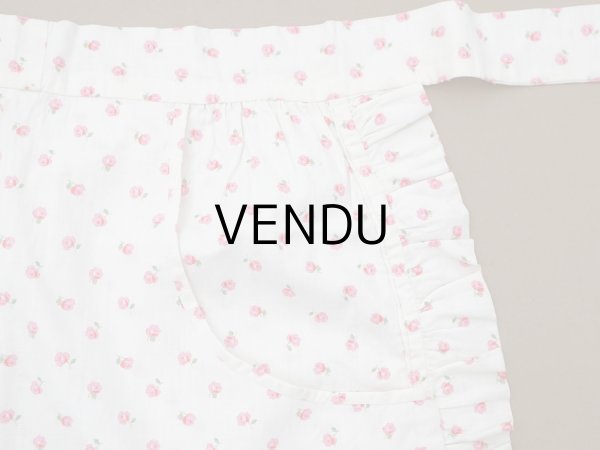 画像3: アンティーク ピンクの薔薇模様 コットン製 エプロン ファブリック  (3)