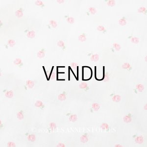 画像: アンティーク ピンクの薔薇模様 コットン製 エプロン ファブリック 