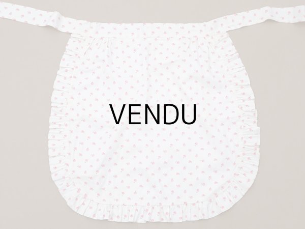 画像10: アンティーク ピンクの薔薇模様 コットン製 エプロン ファブリック  (10)