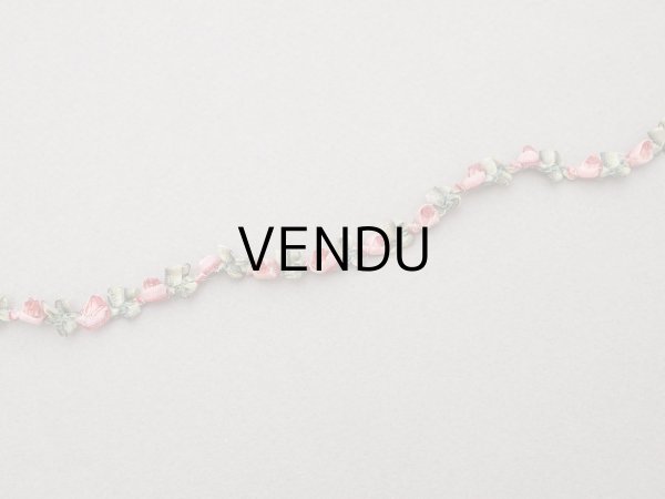 画像4: ＊蚤の市＊アンティーク とても小さな薔薇 ロココトリム シルク製 ロココリボン ピンク＆レッド (4)