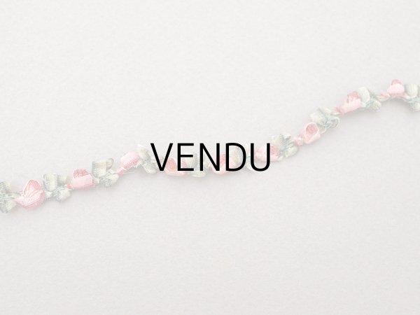 画像3: ＊蚤の市＊アンティーク とても小さな薔薇 ロココトリム シルク製 ロココリボン ピンク＆レッド (3)