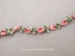 画像1: アンティーク とても小さな薔薇 ロココトリム シルク製 ロココリボン ピンク＆レッド (1)