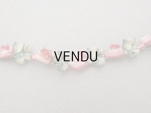 画像5: ＊蚤の市＊アンティーク とても小さな薔薇 ロココトリム シルク製 ロココリボン ピンク＆レッド (5)