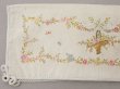 画像5: アンティーク シルク製 花かごのリボン刺繍入り ハンキーケース ハンカチ用ポシェット フラワーバスケット (5)