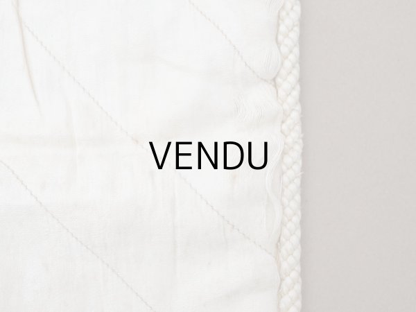 画像17: アンティーク シルク製 花かごのリボン刺繍入り ハンキーケース ハンカチ用ポシェット フラワーバスケット (17)