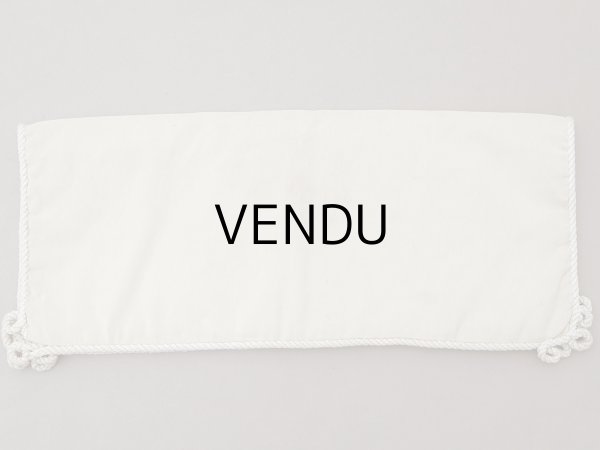 画像4: アンティーク シルク製 花かごのリボン刺繍入り ハンキーケース ハンカチ用ポシェット フラワーバスケット (4)