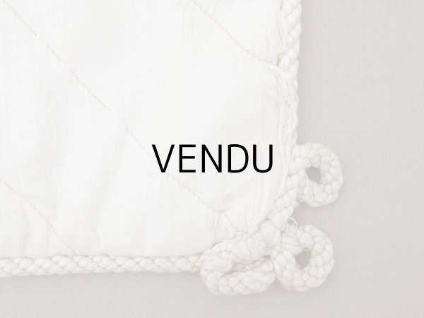 画像16: アンティーク シルク製 花かごのリボン刺繍入り ハンキーケース ハンカチ用ポシェット フラワーバスケット (16)