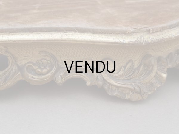 画像10: 19世紀 アンティーク ロカイユ装飾の台座 コーヒーブラウンのベルベット (10)