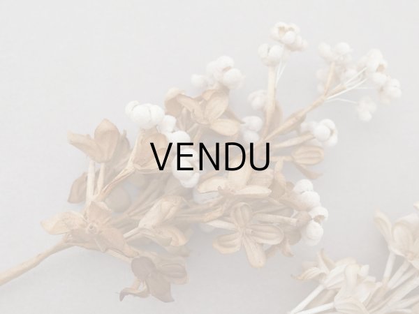 画像3: アンティーク ライラックの大きな布花 オフホワイト&ブラウン ラベル付き (3)