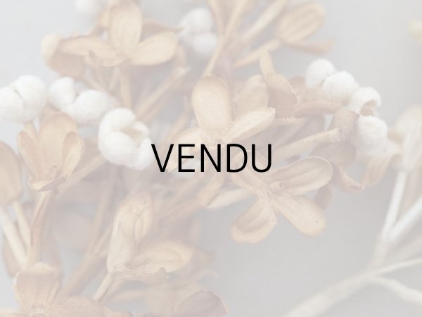 画像6: アンティーク ライラックの大きな布花 オフホワイト&ブラウン ラベル付き (6)