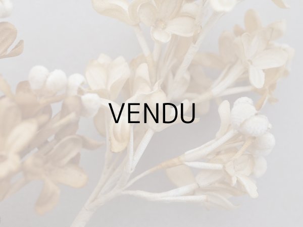 画像7: アンティーク ライラックの大きな布花 オフホワイト&ブラウン ラベル付き (7)