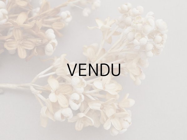 画像4: アンティーク ライラックの大きな布花 オフホワイト&ブラウン ラベル付き (4)