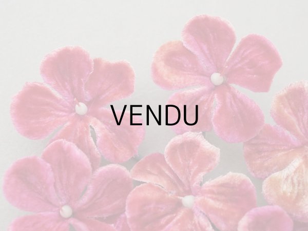 画像3: 未使用 アンティーク ベルベットの布花 チェリーピンクラベル付  プランタン百貨店 - AU PRINTEMPS - (3)