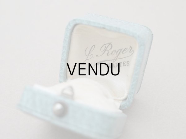 画像4: アンティーク リングケース ジュエリーボックス グレイッシュブルー (4)