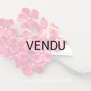 画像: 未使用 アンティーク ベルベットの布花 チェリーピンクラベル付  プランタン百貨店 - AU PRINTEMPS -