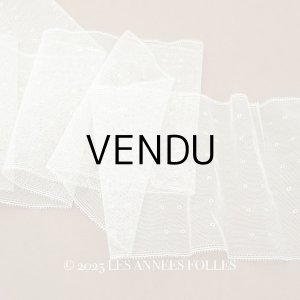 画像: アンティーク ドット柄 幅広 チュールレース 14cm幅 オフホワイト