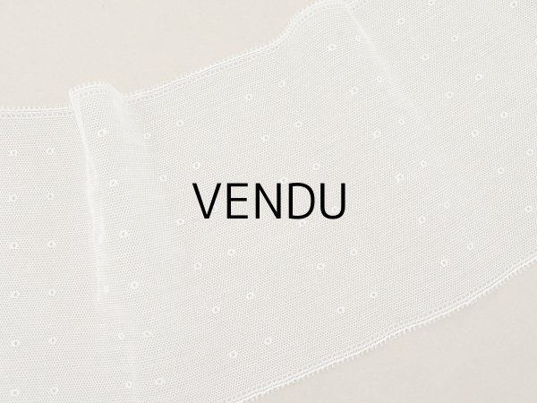 画像3: アンティーク ドット柄 幅広 チュールレース 14cm幅 オフホワイト (3)