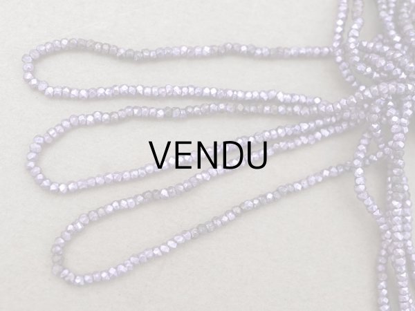 画像5: アンティーク メタル製 極小 カット入り ビーズ 紫 パープルグレイ メタルビーズ キャビアビーズ (5)