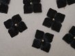 画像3: アンティーク 布花材料 ベルベットの花びら 花芯付き 10ピースのセット 約3cm 布花 黒 (3)