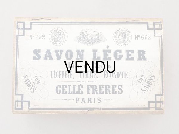 画像3: アンティーク ソープボックス 大きな木箱 SAVON LEGER POUR BAIN - GELLE FRERES PARIS - (3)