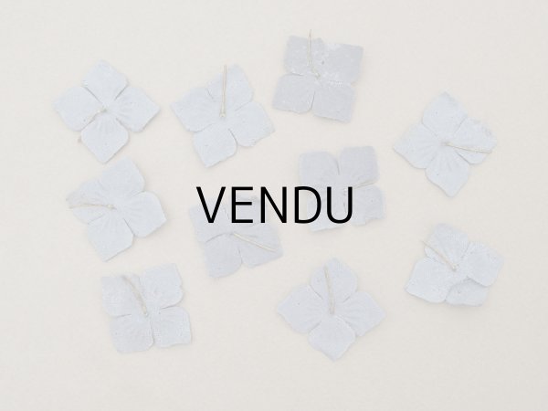 画像3: アンティーク 布花材料 ベルベットの花びら 花芯付き 10ピースのセット 約3cm 布花 チャコールグレイ (3)