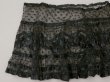 画像7: 1900年頃 アンティーク 47cm幅  ドレスの裾 ドットのチュール＆シルクサテンリボン 黒  約430cm   (7)