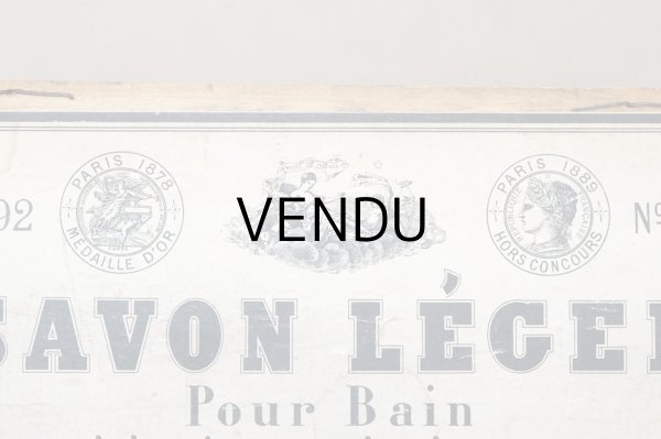 画像4: アンティーク ソープボックス 大きな木箱 SAVON LEGER POUR BAIN - GELLE FRERES PARIS - (4)