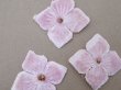 画像2: アンティーク 布花材料 ベルベットの花びら 花芯付き 10ピースのセット 約3cm 布花 ライラックピンク＆赤紫 (2)