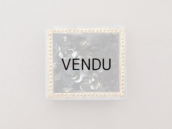 画像5: アンティーク ガラスの蓋の紙箱 シルバー色のスパンコール入り (5)