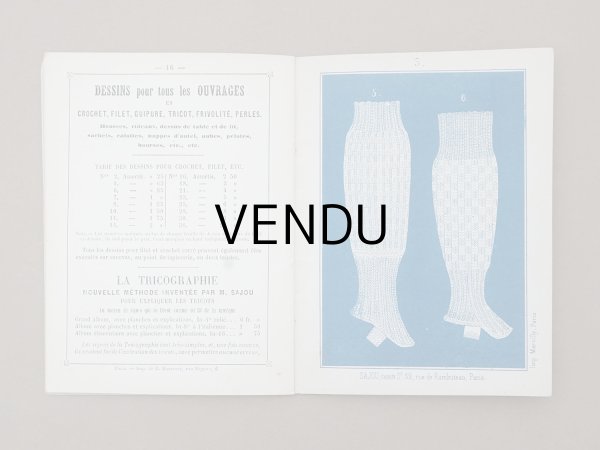 画像7: 1864〜1882年頃 アンティーク 編み物の図案帳 ALBUM POUR OUVRAGES AU TRICOT N 89 - MAISON SAJOU - (7)