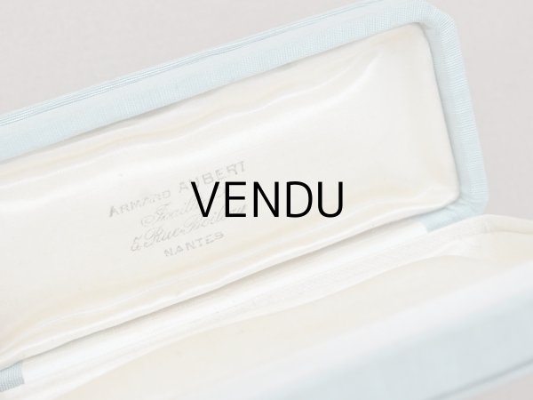 画像7: アンティーク  シルク製 ジュエリーボックス  グレイッシュブルー (7)