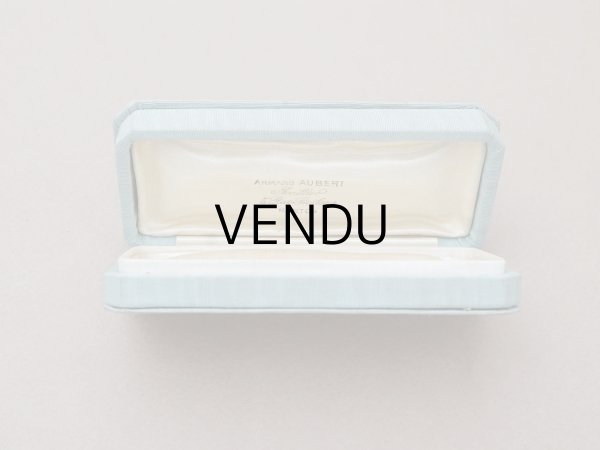 画像5: アンティーク  シルク製 ジュエリーボックス  グレイッシュブルー (5)