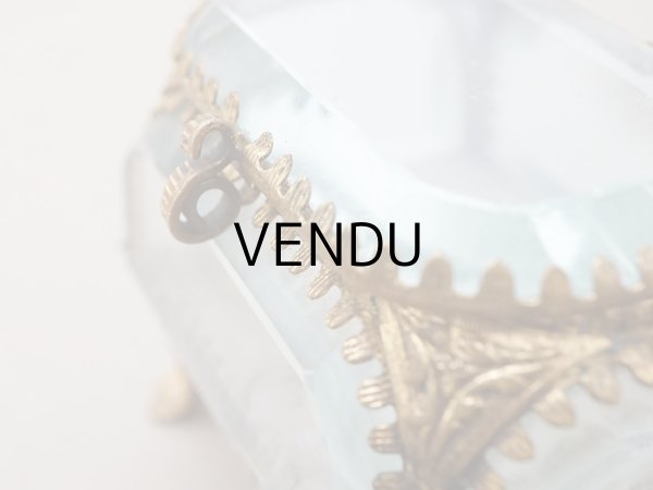 画像7: アンティーク ジュエリーボックス 薄紫 ラヴェンダーグレイのシルククッション  (7)