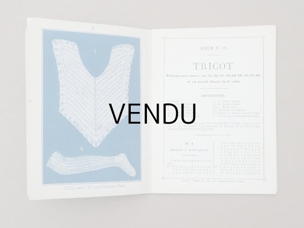 画像4: 1864〜1882年頃 アンティーク 編み物の図案帳 ALBUM POUR OUVRAGES AU TRICOT N 89 - MAISON SAJOU - (4)