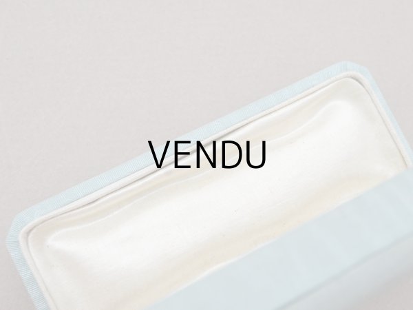 画像8: アンティーク  シルク製 ジュエリーボックス  グレイッシュブルー (8)