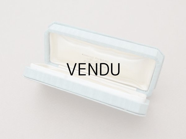 画像4: アンティーク  シルク製 ジュエリーボックス  グレイッシュブルー (4)