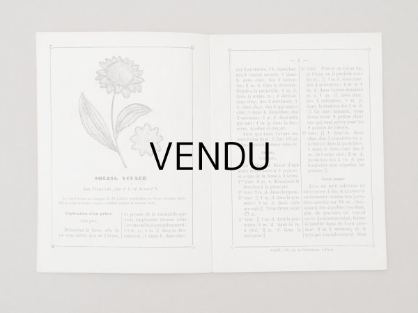 画像4: 1882年 アンティーク 花モチーフ クロシェ編み ALBUM POUR OUVRAGES DE FLEURS AU CROCHET N 44 - MAISON SAJOU - (4)