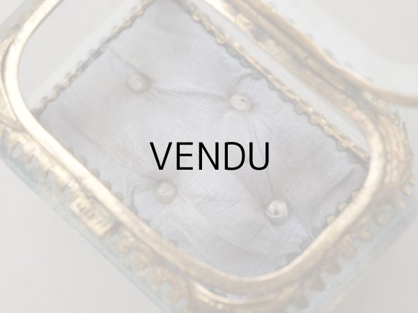 画像6: アンティーク ジュエリーボックス 薄紫 ラヴェンダーグレイのシルククッション  (6)