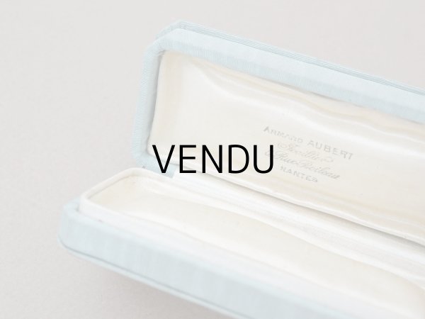 画像6: アンティーク  シルク製 ジュエリーボックス  グレイッシュブルー (6)