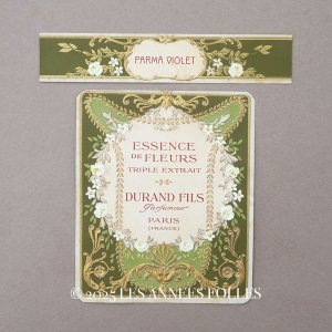 画像: アンティーク パフュームラベル 薔薇のガーランド ESSENCE DE FLEURS TRIPLE EXTRAIT - DURAND FILS PARIS -