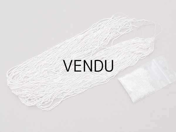 画像4: アンティーク シードビーズ エクリュ 生成り 1cm=14粒 キャビアビーズ マイクロビーズ (4)